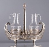 FRENCH SILVER NAVETTE CRUET SE