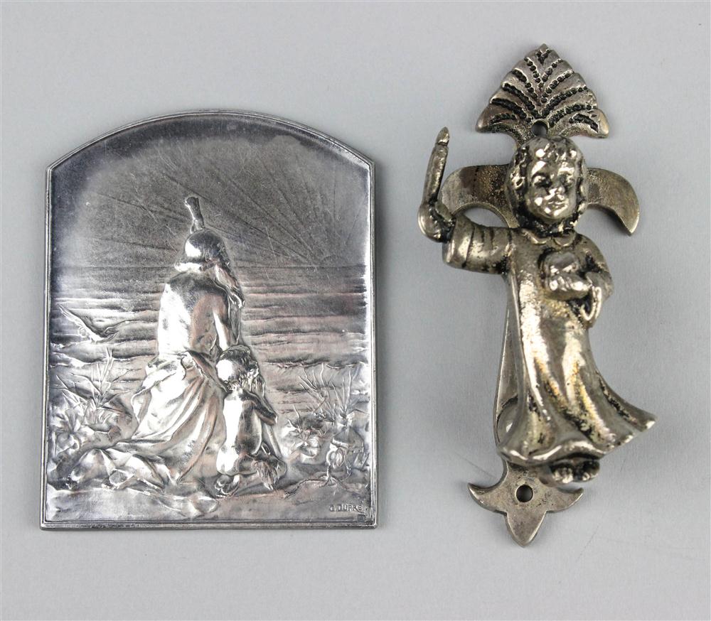 FRENCH SILVER PLAQUE impressed