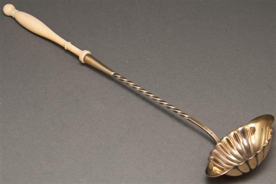 French silver-plated toddy ladle,