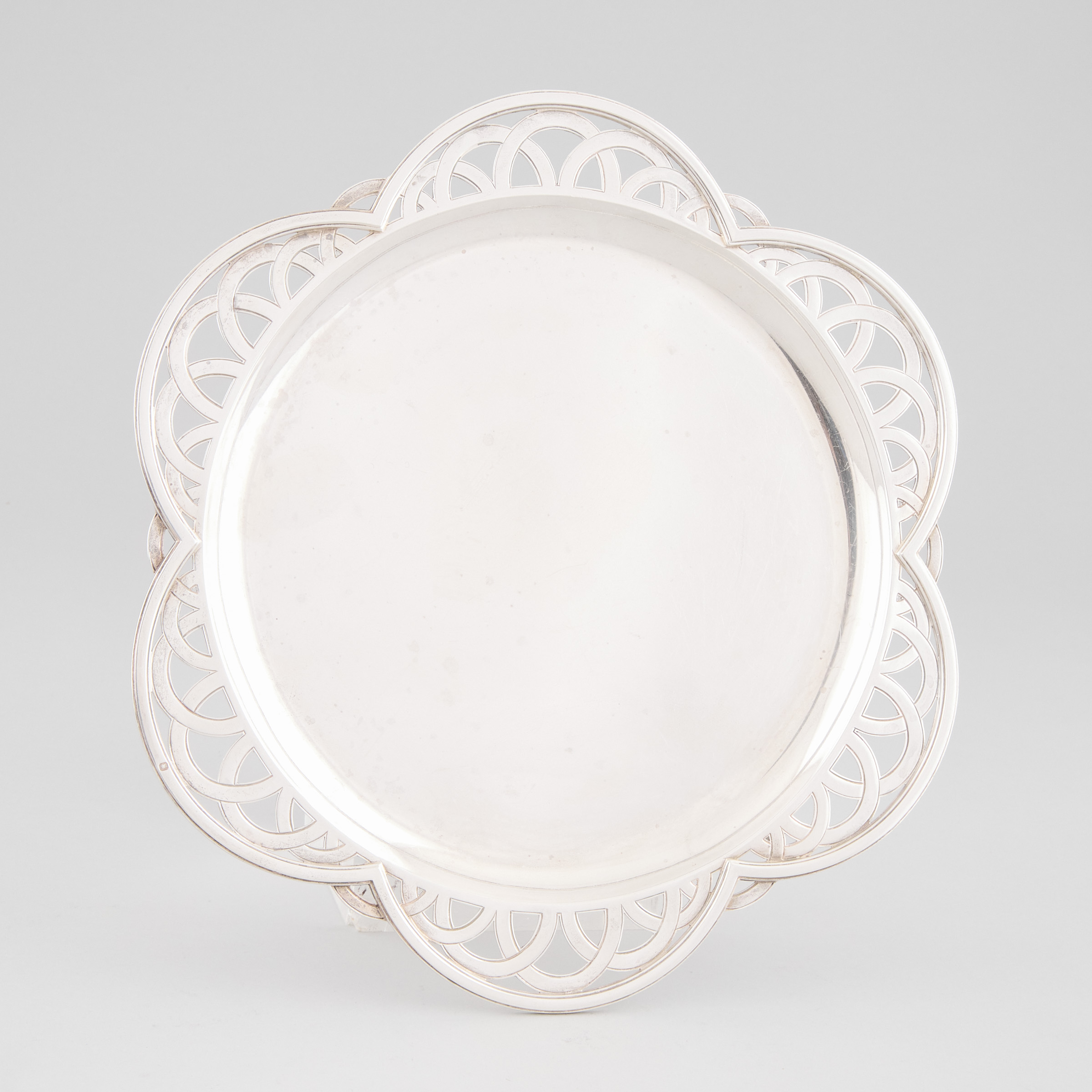 French Silver Shaped Circular