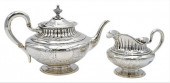 FRENCH SILVER TEAPOT AND CREAM