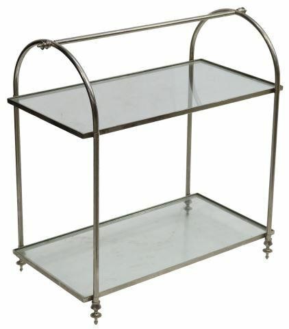 FRENCH SILVER-TONE METAL & GLASS