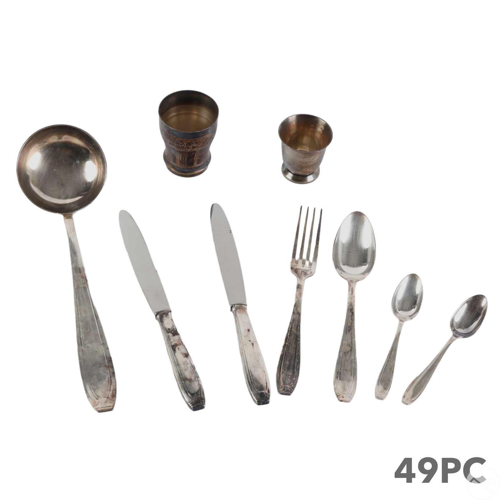 FRENCH SILVERPLATE 49PC FLATWARE