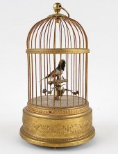 FRENCH SINGING BIRD IN CAGE AU