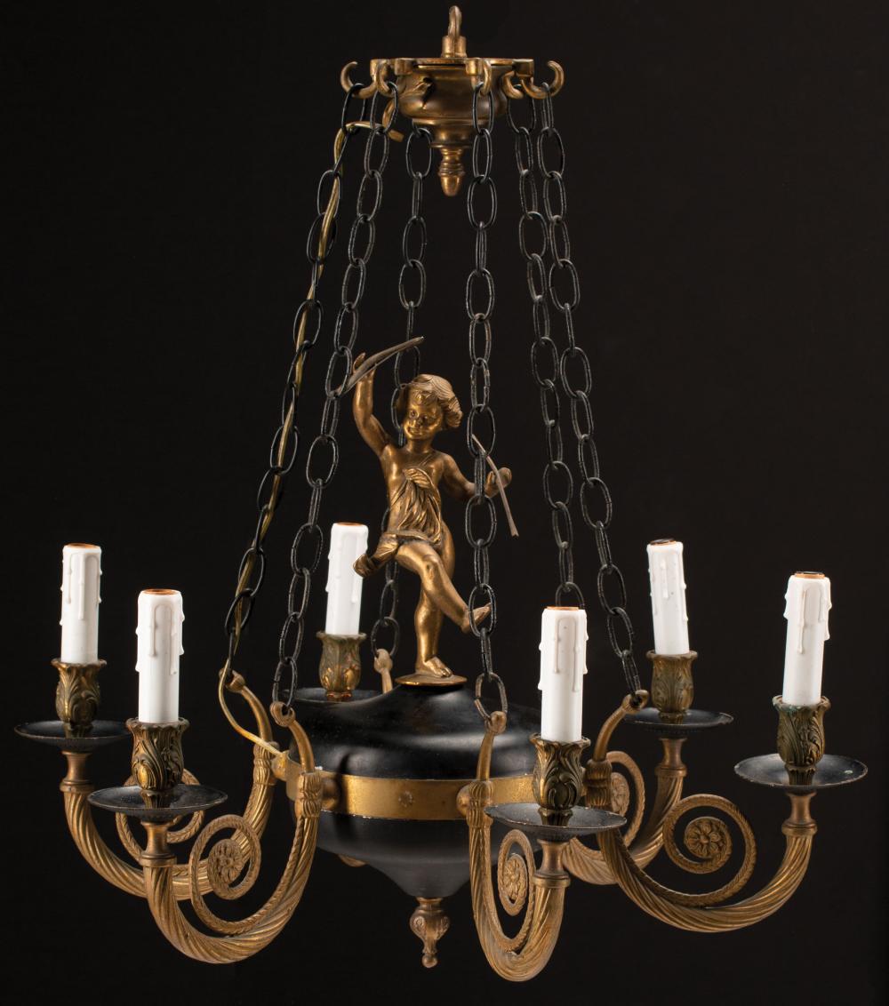 FRENCH SIX-LIGHT FIGURAL