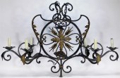 FRENCH SIX LIGHT WROUGHT IRON