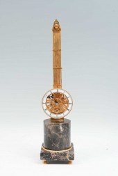 FRENCH SKELETON CLOCK SIGNED H