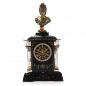 FRENCH SLATE AND GILT BRONZE F