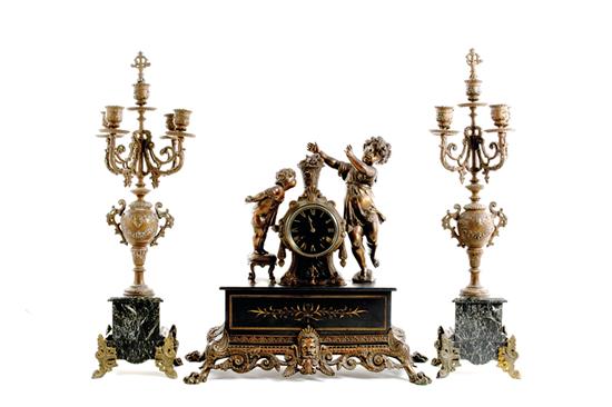 French slate and metal figural
