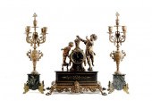 French slate and metal figural