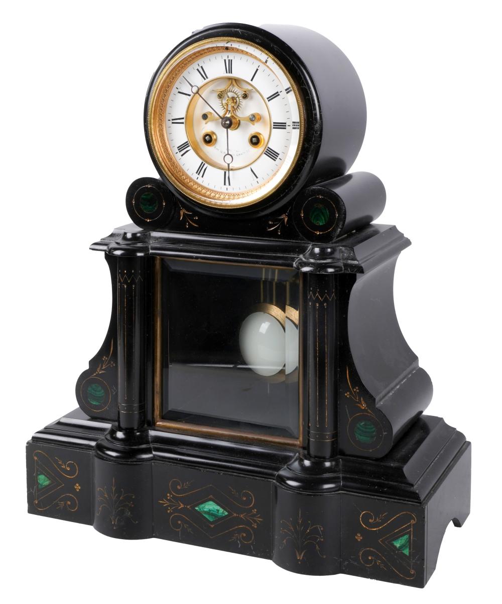 FRENCH SLATE MANTEL CLOCKFrench