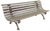 FRENCH SLATTED WOOD & CAST IRO