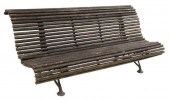 FRENCH SLATTED WOOD & CAST IRO