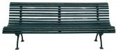 FRENCH SLATTED WOOD & CAST IRO