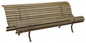 FRENCH SLATTED WOOD & CAST IRO