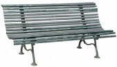 FRENCH SLATTED WOOD & CAST IRO