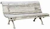 FRENCH SLATTED WOOD & CAST IRO