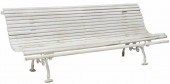 FRENCH SLATTED WOOD & CAST IRO