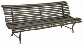 FRENCH SLATTED WOOD & CAST IRO