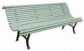 FRENCH SLATTED WOOD & CAST IRO