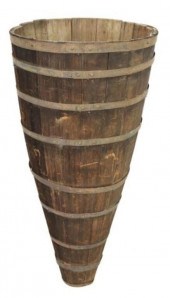 FRENCH SLATTED WOOD GRAPE BASK