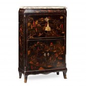 FRENCH SMALL BLACK LACQUER SEC