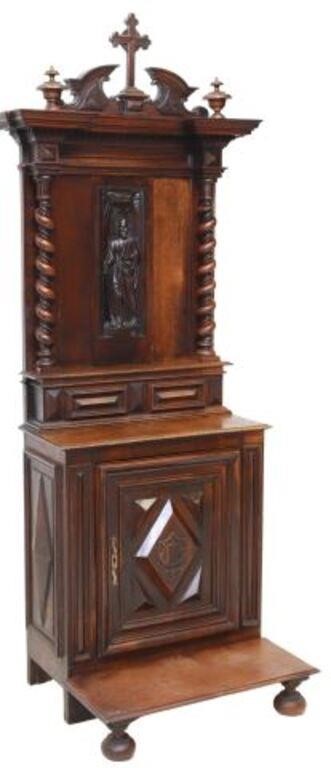 FRENCH ST PAUL CARVED OAK PRIE-DIEU
