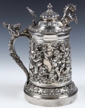 FRENCH STERLING FLAGON - 19th