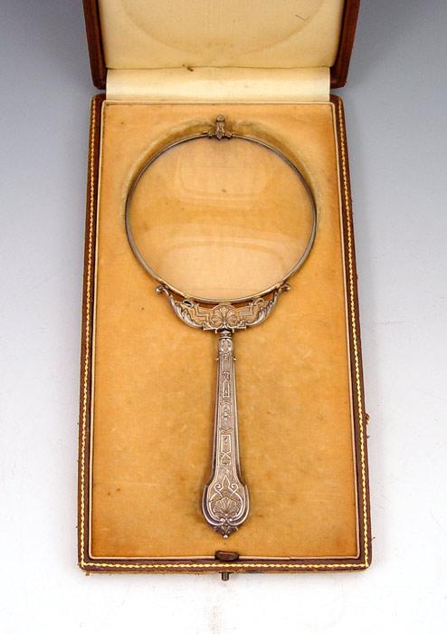 FRENCH STERLING MAGNIFYING GLASS IN