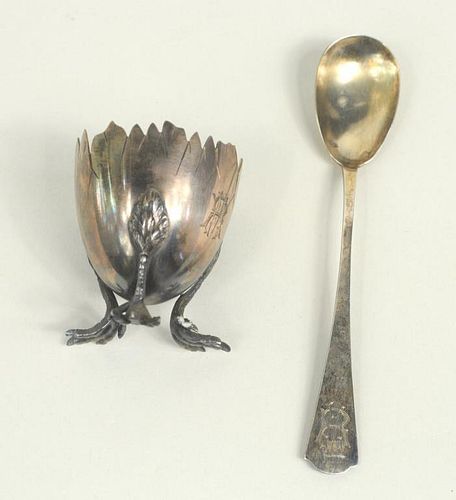 FRENCH STERLING SILVER CASED EGG