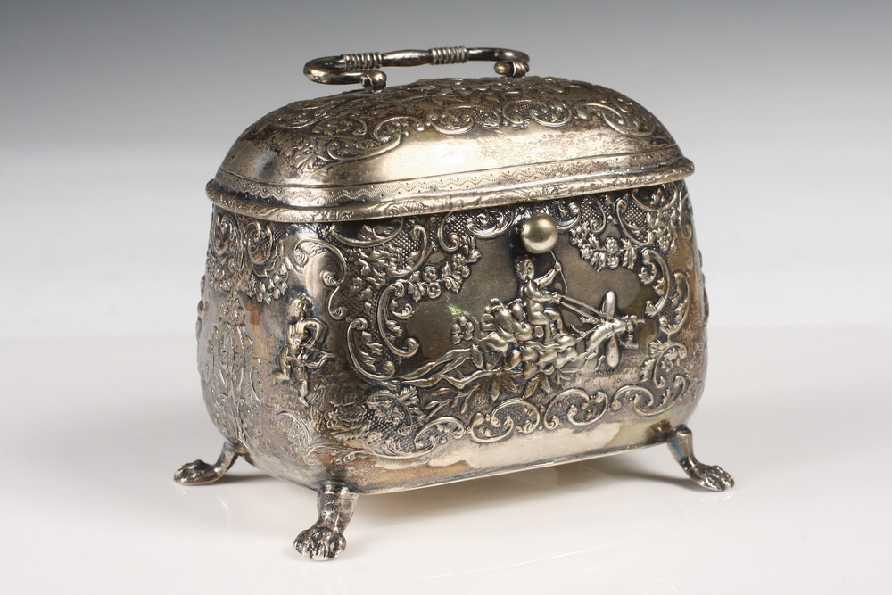 FRENCH STERLING TEA CADDY - 19th
