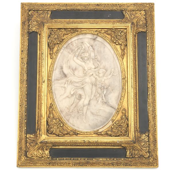 FRENCH STONE CAMEO OVAL PLAQUE IN