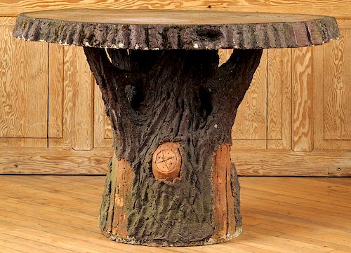 FRENCH STONE FAUX BOIS GARDEN TABLE