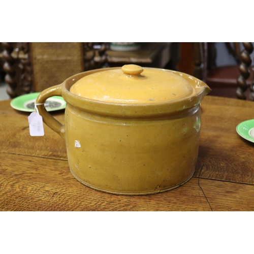 French stoneware lidded pot, approx