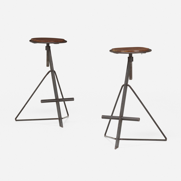 French. Stools, pair. c. 1950,