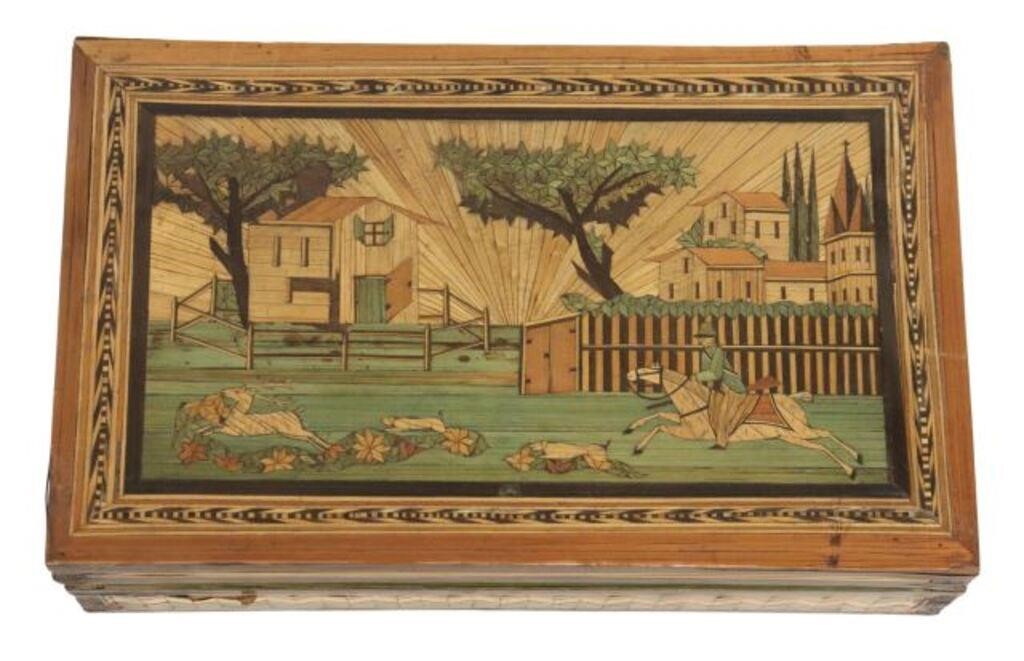 FRENCH STRAW MARQUETRY FITTED