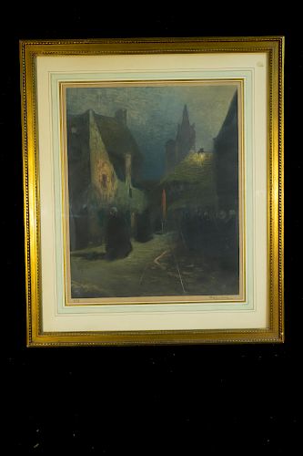 FRENCH STREET SCENE LITHOGRAPH