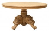 FRENCH STRIPPED OAK PEDESTAL D