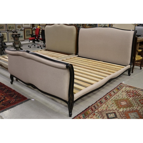 French style black queen sleigh bed