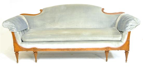 French style blue velvet sofa 