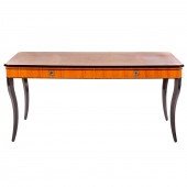FRENCH STYLE BURLED WOOD BUREA