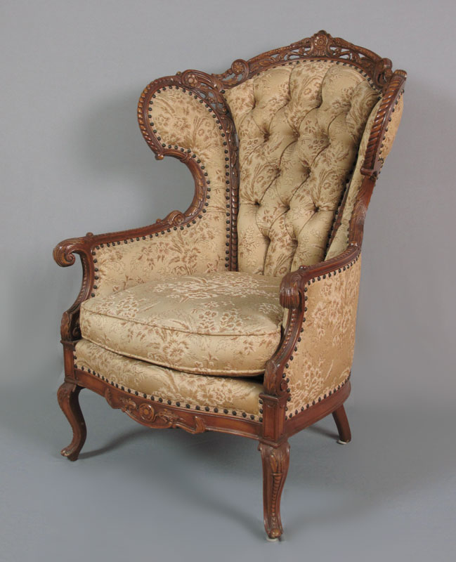 FRENCH STYLE CARVED PARLOR CHAIR: