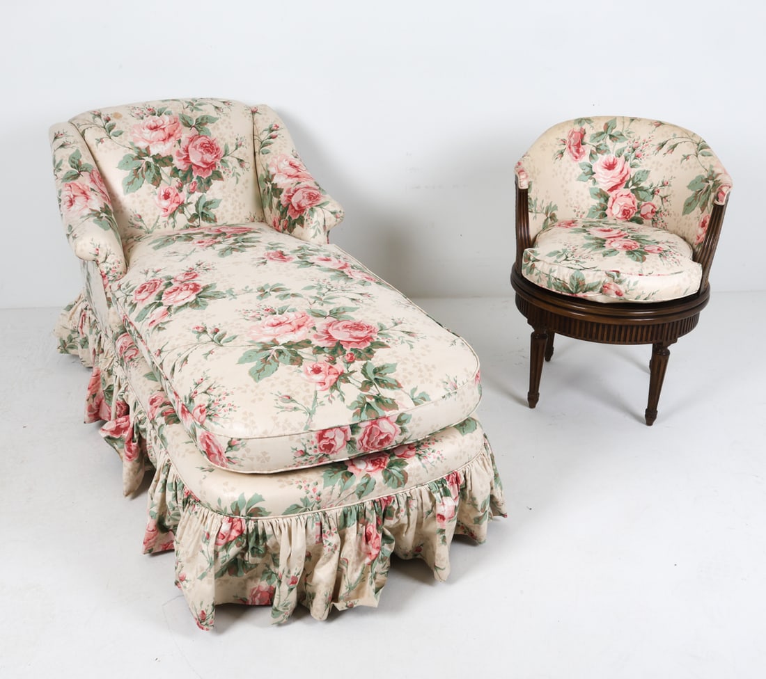 FRENCH STYLE CHAISE & LOUIS XVI