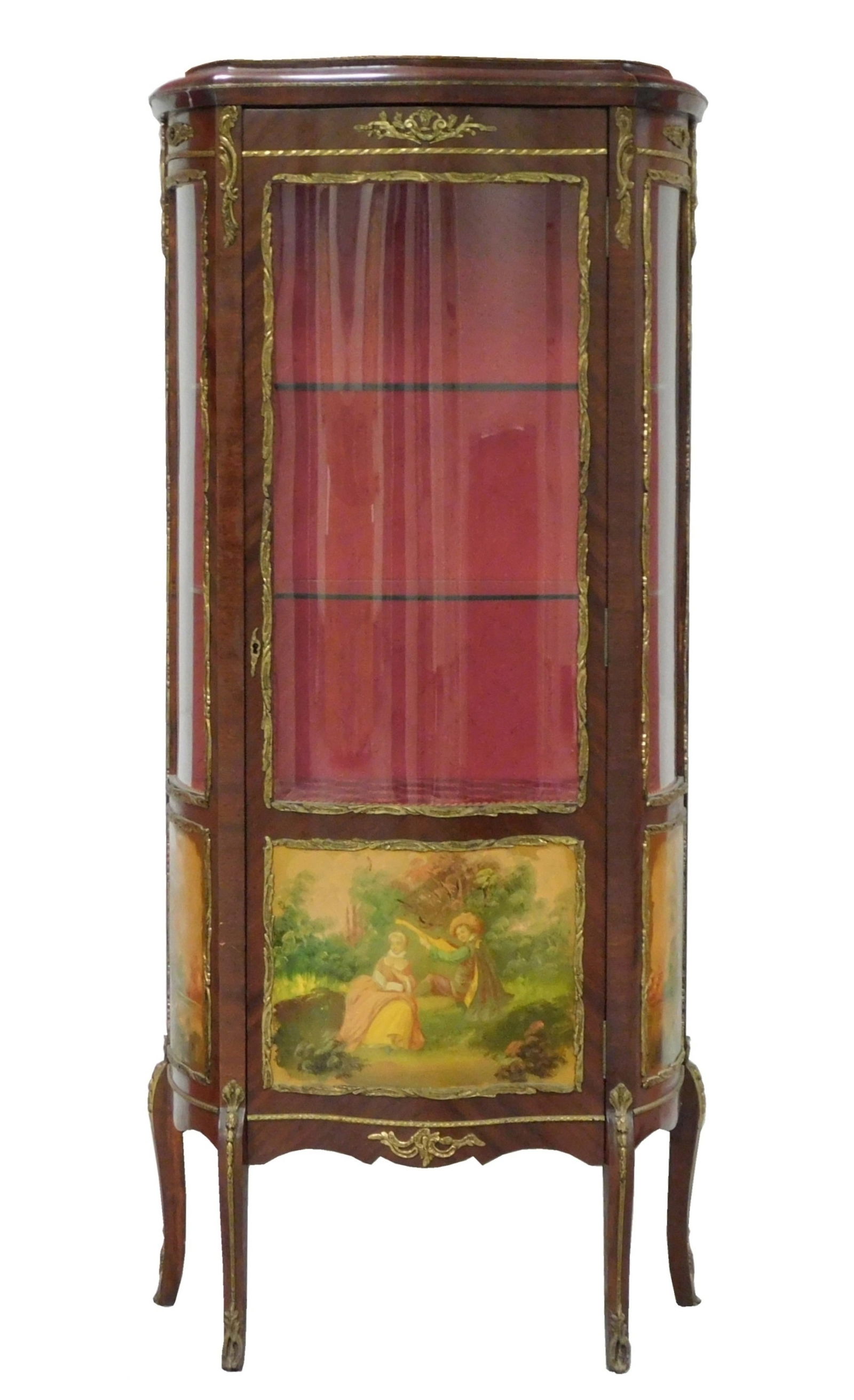 +FRENCH STYLE CURIO CABINET, LATE