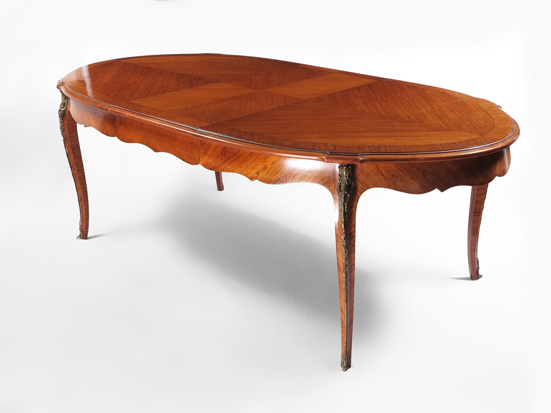FRENCH STYLE DINING TABLE WITH 2