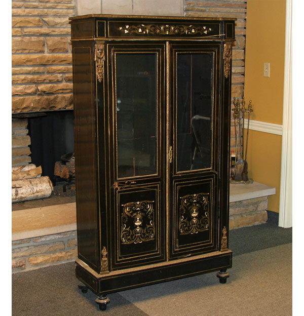 French style ebonized cabinet