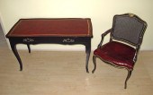 FRENCH STYLE EBONIZED RED LEAT