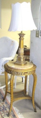 FRENCH STYLE GILTWOOD LAMP AND