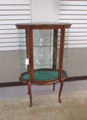 FRENCH STYLE MAHOGANY AND GLAS