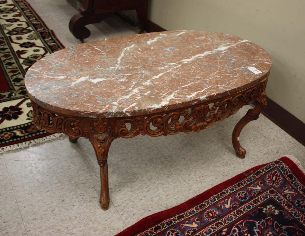 FRENCH STYLE MARBLE-TOP COFFEE